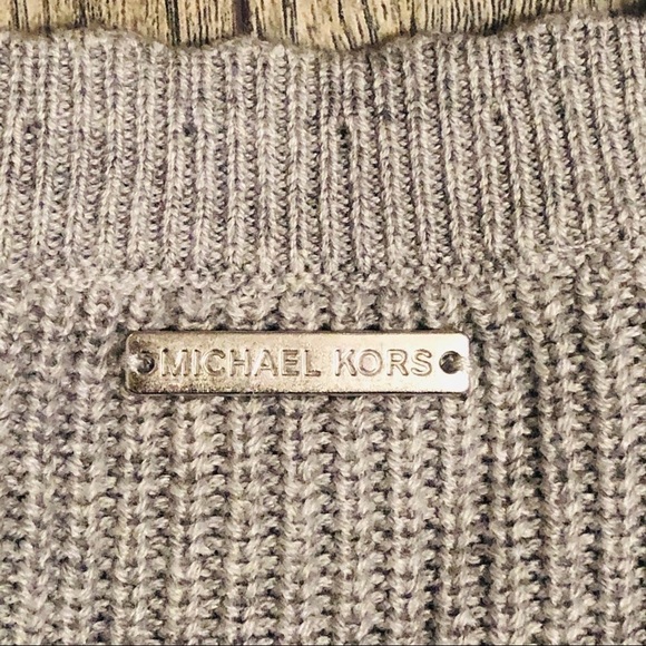 NWT Michael Kors Gray Lace Up Front Knit Sweater Size Medium - Picture 7 of 12